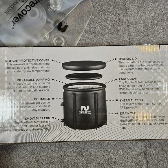 Nurecover Portable Ice Bath Tub 400L Cold Plunge Recovery Barrel Fits Up To 6ft9 - Picture 6 of 10
